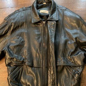 Vintage 1980s Women's Andrew Marc Black Leather Jacket Sz L/6